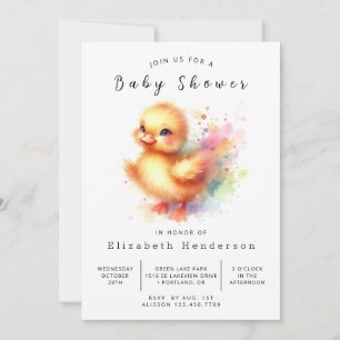 Chic Custom Duck Baby Shower Invitation