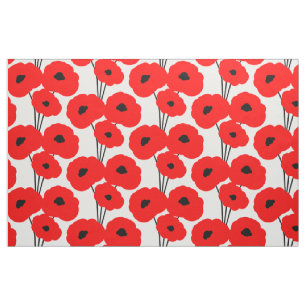 CHIC CUSTOM FABRIC_MOD 01 RED & BLACK POPPIES FABRIC