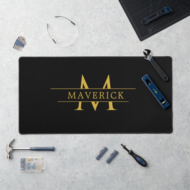 Chic Custom Initials and Name Desk Mat for Work (Poste de travail)