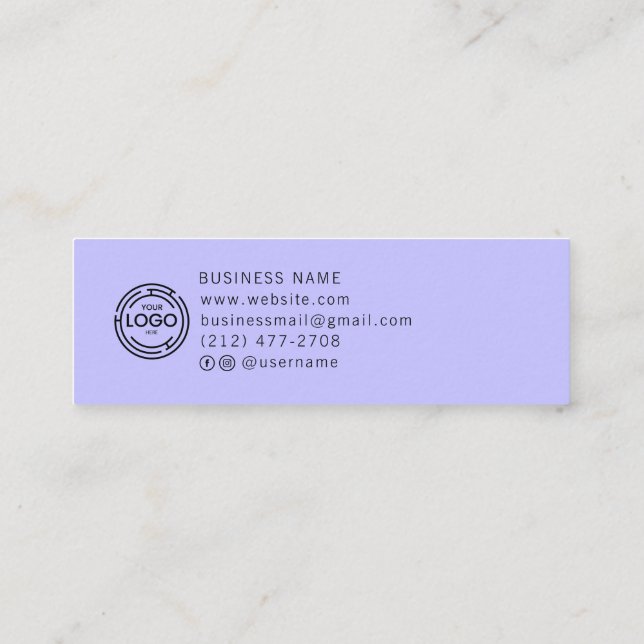 Chic Custom Logo Simple Blue Earring Collection Calling Card (Back)