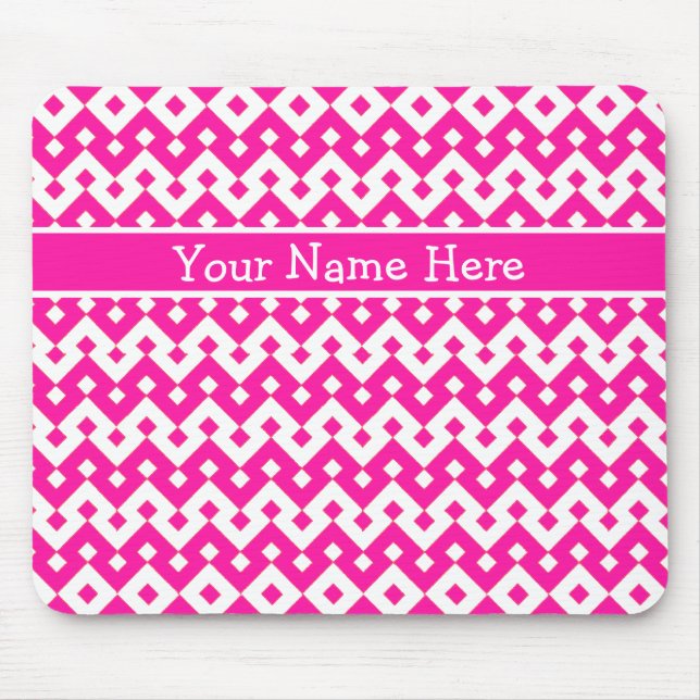 Chic  Custom Mousepad, Candy Pink Geometric Mouse Pad (Front)