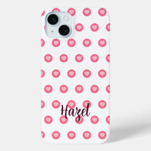 Chic Custom name Pink Heart phone Case