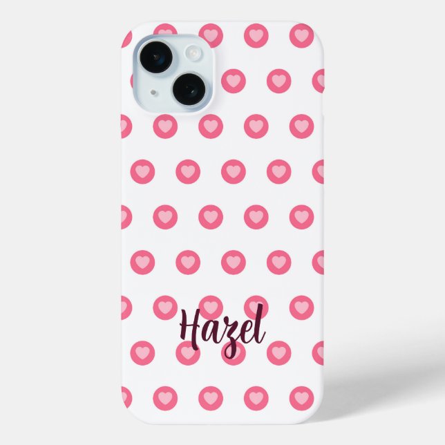 Chic Custom name Pink Heart phone Case (Back)