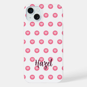 Chic Custom name Pink Heart phone Case