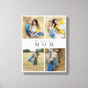 Chic Custom Personalized Photo Collage Mother Canvas Print