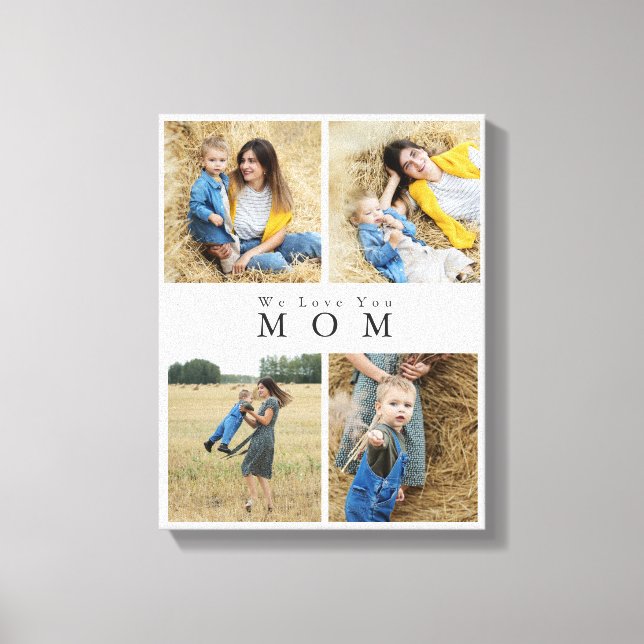 Chic Custom Personalized Photo Collage Mother Canvas Print (Front)