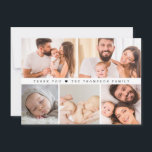 Chic Custom Photo Collage Grid Baby Shower Thank You Card<br><div class="desc">Express your gratitude with our "Baby Shower Photo Collage Simple Heart Thank You Card". This charming card features a sweet, simple design and a customizable photo collage, perfect for showcasing memories from your special day. Personalize the message on the back to add a heartfelt touch, making these thank you cards...</div>