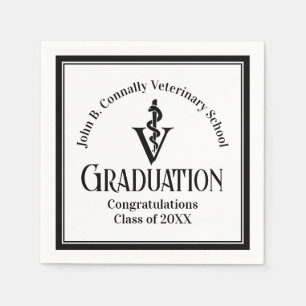 Chic Custom Veterinary School Graduation Party Napkin
