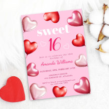 Chic Cute Girly Pink Sweet 16 Birthday Party