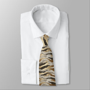 Chic Dads Day Gifts Tiger Skin Tie