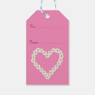 Chic Daisy Chains on Pink, Custom Gift Tags