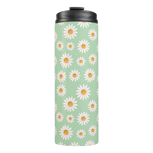 Chic Daisy Flower Pattern – Cute Floral Designe -  Thermal Tumbler (Front)
