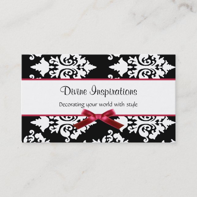 Chic Damask Custom Business Card (Front)