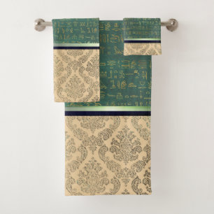 Chic Damask Egyptian Hieroglyphs Bath Towel Set
