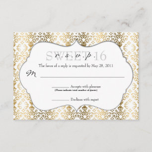 Chic Damask RSVP [Gold]