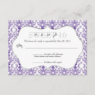 Chic Damask RSVP [Purple] Card