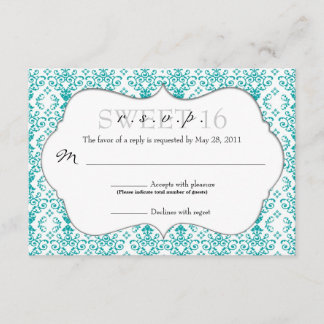 Chic Damask RSVP [Turquoise]