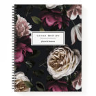 Chic Dark Floral on Black | Personalized