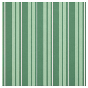 Chic Dark Green, Pale Green, White Barcode Stripes Fabric