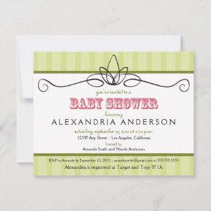 Chic Deco Custom Baby Shower Invitation (lime)