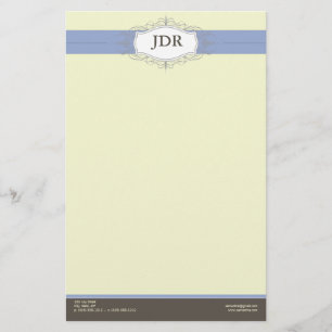 Chic Deco Periwinkle Customized Stationery