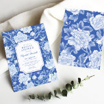 Chic Delft Blue Chinoiserie Floral Bridal Shower Invitation<br><div class="desc">This chinoiserie-inspired design features elegant botanical florals,  birds and greenery in delft blue and white. Personalize the invite with your details and if you want to further re-arrange the style and placement of the text,  please press the "Click to customize further" button.</div>