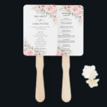Chic Delicate Blush Pink Floral Wedding Program Hand Fan<br><div class="desc">Designed to co-ordinate with our Blossoms wedding collection, this elegant wedding program features a beautiful delicate watercolor blush pink floral and dainty greenery foliage. Personalize it with your wedding details easily and quickly, simply press the customise it button to further re-arrange and format the style and placement of the text....</div>