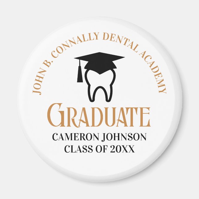 Chic Dental School Custom Dentist Graduation Party Magnet (Front)