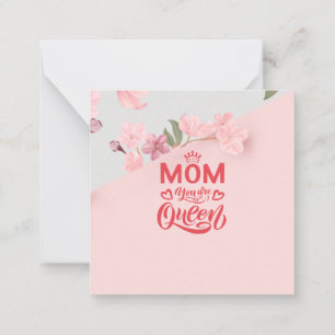 Chic Design Typography Mom You Are The Queen Card