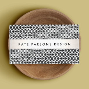 Chic Designer Modern Black and White Pattern Business Card