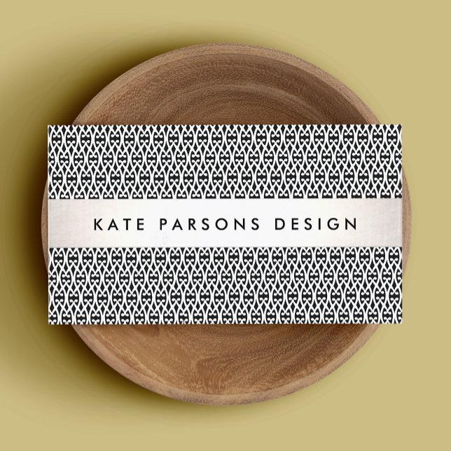 Chic Designer Modern Black and White Pattern Business Card (Creator Uploaded)