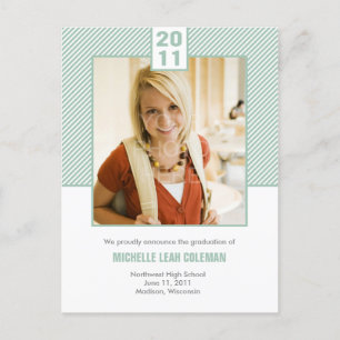 Chic Diagonals Graduation Announcement/Invitation Invitation Postcard