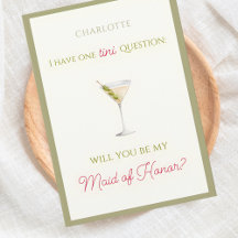 Chic Dirty Martini-Themed Maid of Honour Proposal