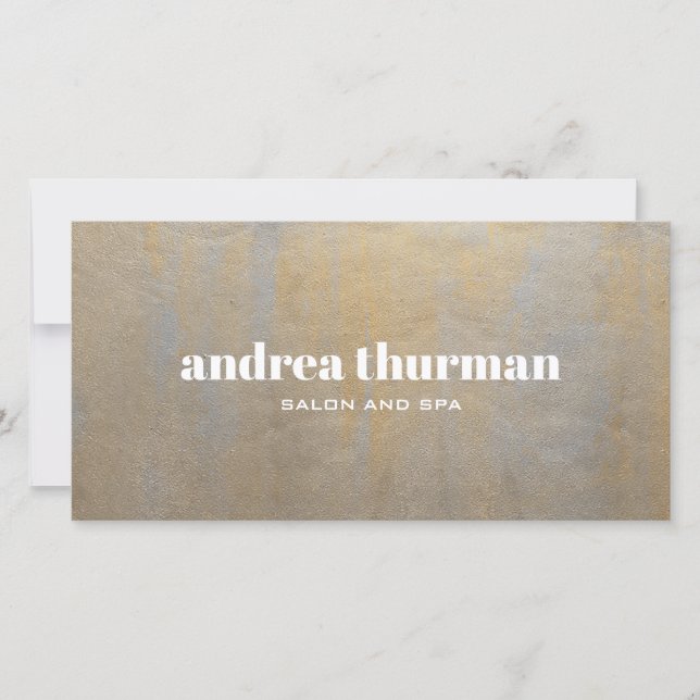 Chic Distressed Grey Satin gold Gift Card (Front)