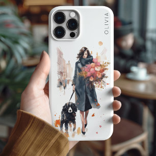 Chic Dog Lover Floral iPhone 16 Pro Max Case