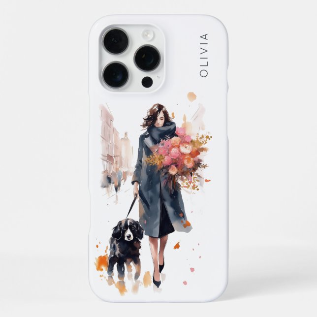 Chic Dog Lover Floral iPhone Case (Back)