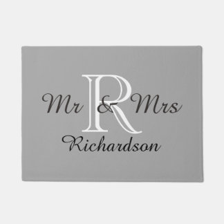CHIC DOOR MAT_"Mr & Mrs"_NAME/MONOGRAM Doormat
