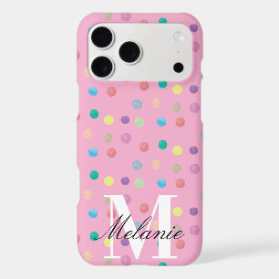 Chic Dots Aquarelle Monogramme Personnalisé