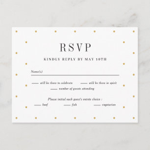 Chic Dots Editable Colour Wedding RSVP Reply Card