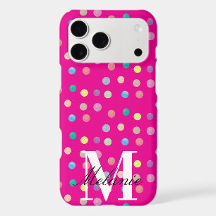 Chic Dots Watercolor Rainbow Custom Monogram