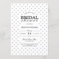 Chic Dotted Dots Black White Bridal Shower Invite