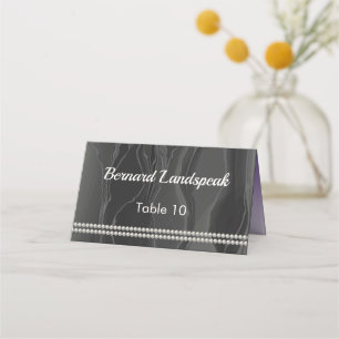 Chic Double Birthday Purple Gemstone Tent Escort Place Card