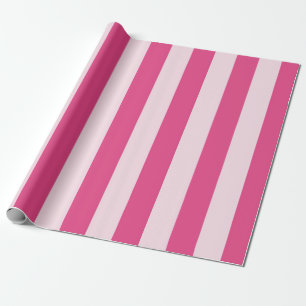 Chic Double Pink Stripes Wrapping Paper
