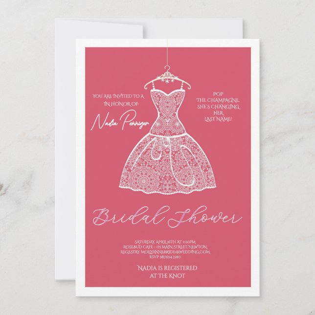 Chic Dressed for the Occasion Bridal Shower Party Invitation (Front)