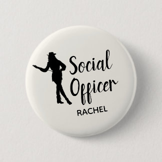 Chic Drill Team Social Officer Personalized 2 Inch Round Button