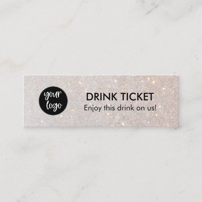 Chic Drink Ticket Voucher Company Logo Party Event (Devant)