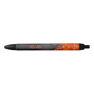 Chic Dripping Roses Personalized Pen Orange