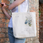 Chic Dusky Blue Watercolor Cottage Floral Wedding Tote Bag<br><div class="desc">Dusky Blue Watercolor Cottage Floral Collection.- it's an elegant script watercolor Illustration of soft delicate blue purple meadow flowers perfect for your summer spring and country wedding & parties. It’s very easy to customize, with your personal details. If you need any other matching product or customization, kindly message via Zazzle....</div>