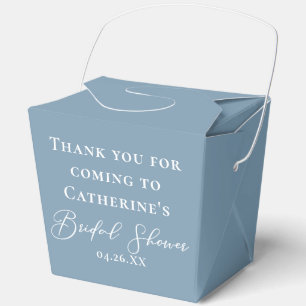 Chic Dusty Blue Custom Bridal Shower Fortune Favor Box