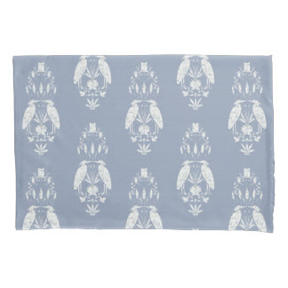 Chic dusty blue Heron Heritage Revival Pillowcase